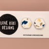 love kiki studs white, blue and gold terrazzo