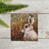 needle felt card autumn hare