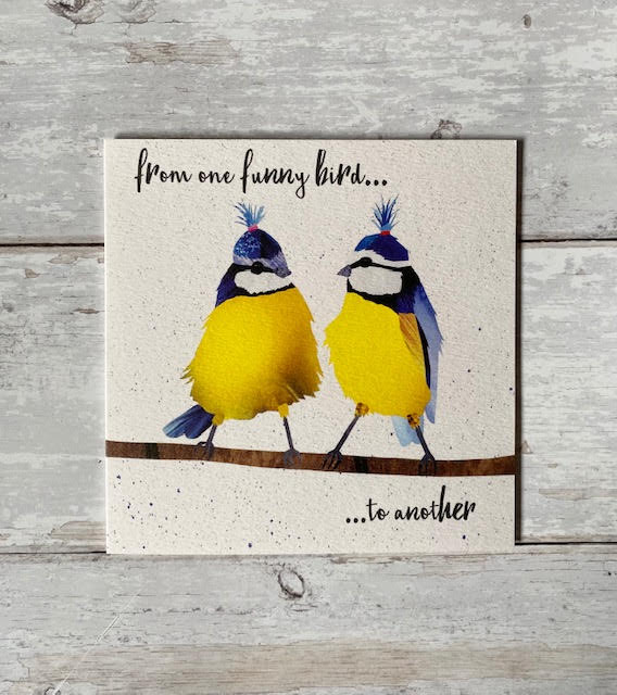 'from one funny bird to another' greeting card